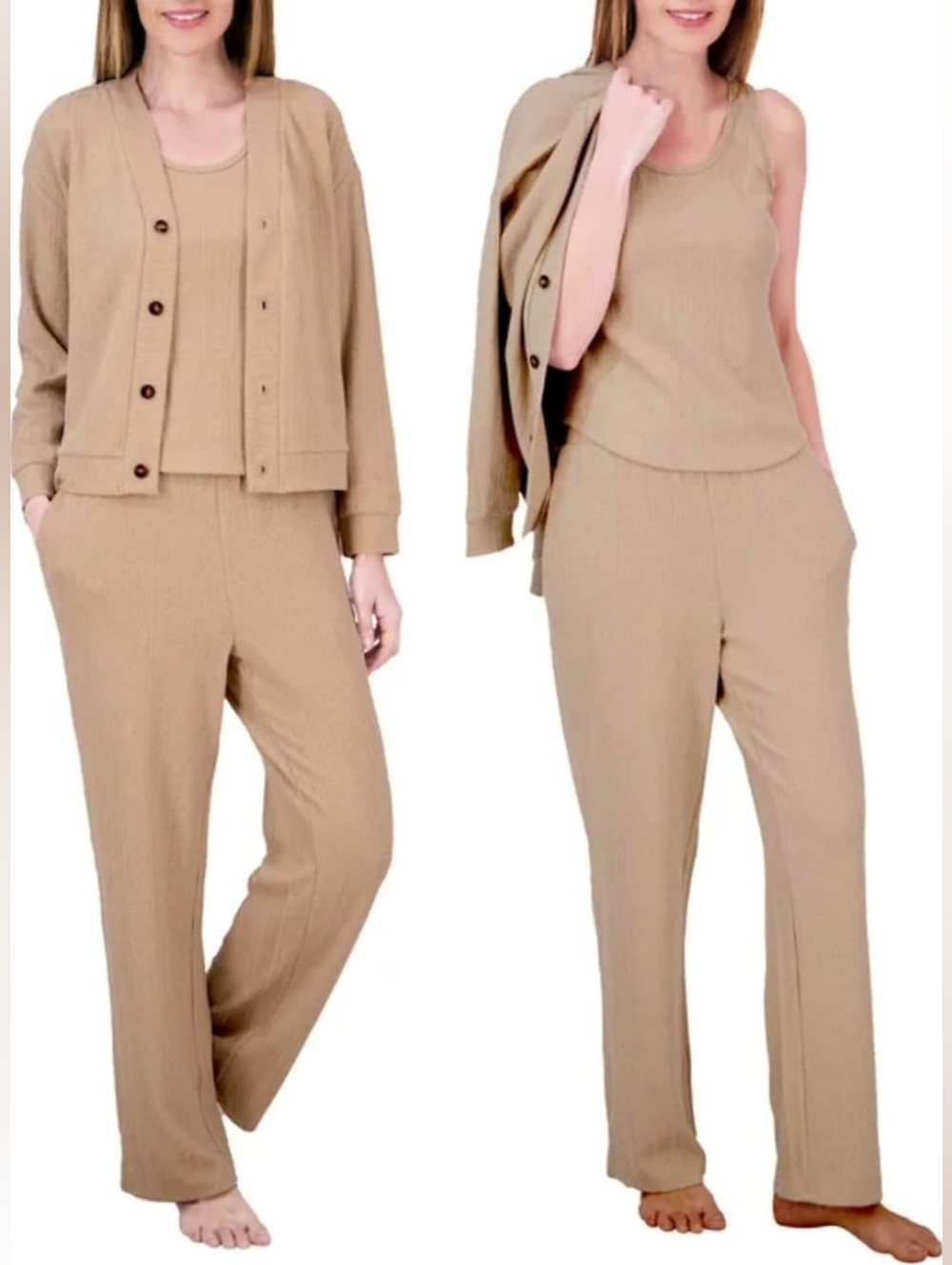 Live 2 Lounge 3-Piece Textured Lounge Set New Women's Large